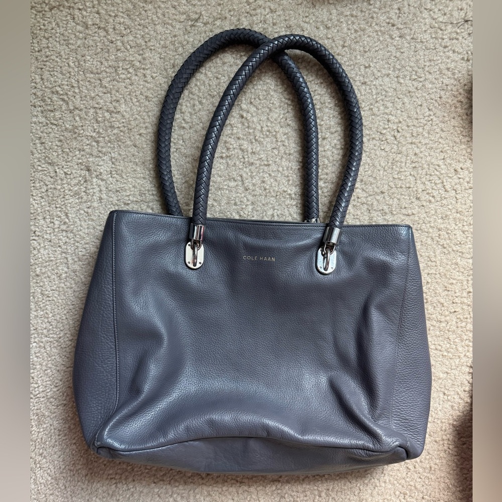 Cole Haan Benson Charcoal Leather Tote